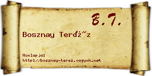 Bosznay Teréz névjegykártya